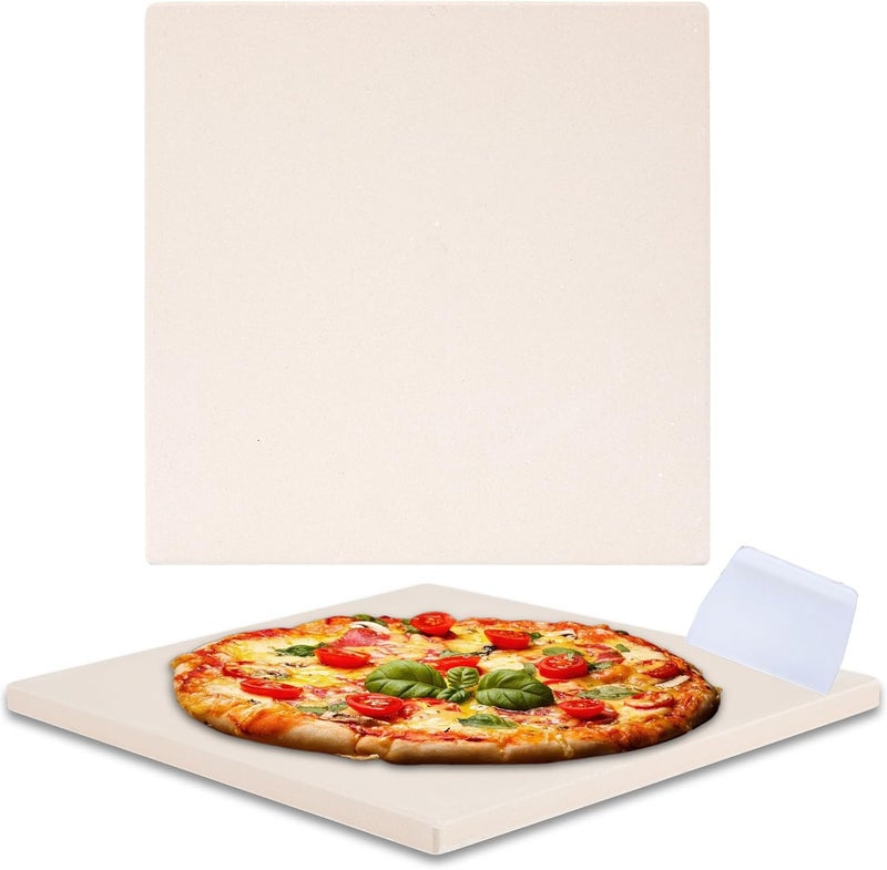 waykea 10”x10.4”x0.5” Pizza Stone for Toaster Oven | Rectangular Cordierite Grilling Stone Bread Baking Stone for Grill, Oven - Image 1